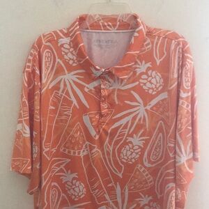 Orange Tropical Print Shirt